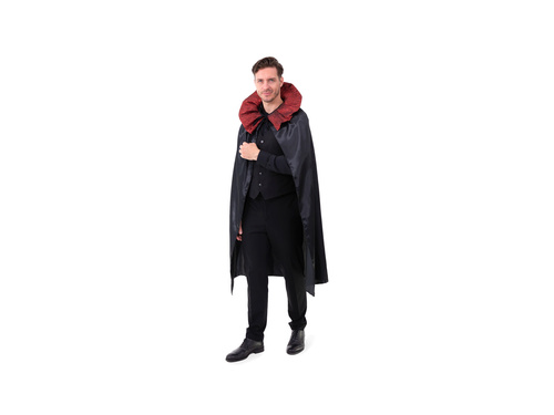 Peleryna z kołnierzem - czarna - 120 cm