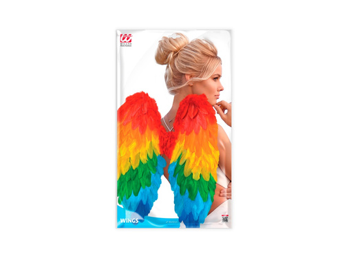 Tęczowe składane skrzydła z piór 50×50 cm
