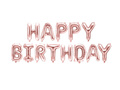 Gold pink Happy Birthday foil balloon 340x35 cm