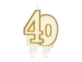 Candle for 40th birthday with gold border - 1 pc.