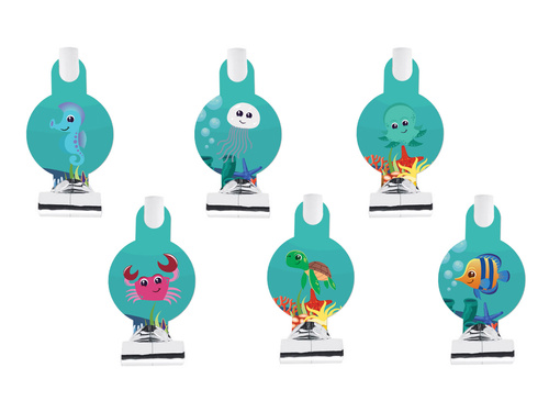 Trumpet Whistles Unrolled Underwater World - 6 pcs