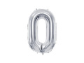 Balon foliowy cyfra 0 srebrna - 72 cm - 1 szt.