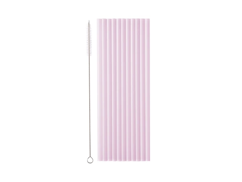 Słomki rurki fioletowe plastikowe - 23 cm- 12 szt.