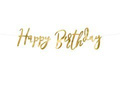 Gold banner with the inscription Happy Birthday - 62 cm - 1 pcs.