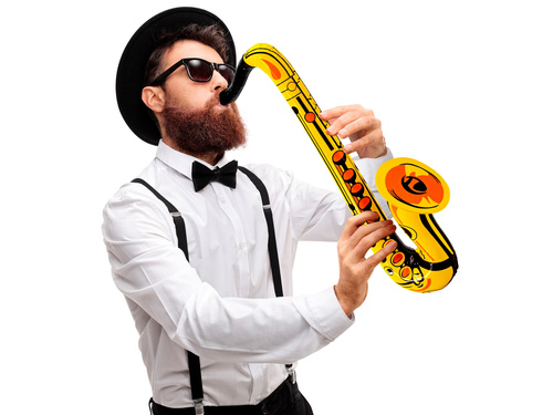 Gold Inflatable Keyboard Saxophone - 55 cm - 1 pc