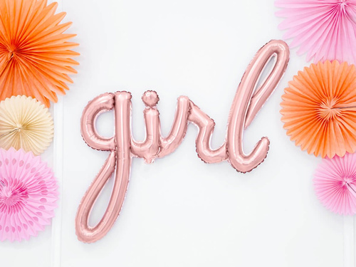 Foil balloon pink gold inscription Girl - 77 x 70 cm
