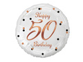 Foil balloon for fiftieth birthday with rose gold print - 46 cm - 1 pc.