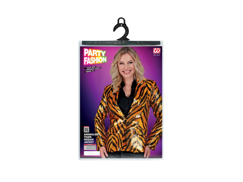 Imprezowa marynarka Party Fashion - pomarańczowy motyw tygrysa