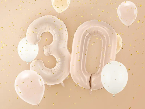 Number 3 Beige Foil Balloon - 72 cm - 1 pc