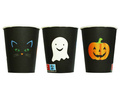 Kubeczki papierowe na Halloween Duch Kot Dynia - 250 ml - 6 szt.