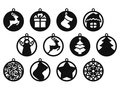 Felt christmas tree hanging decoration - 10 cm - 12 pcs
