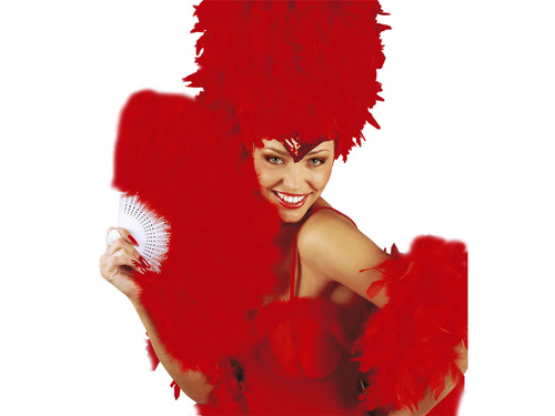Red feather fan