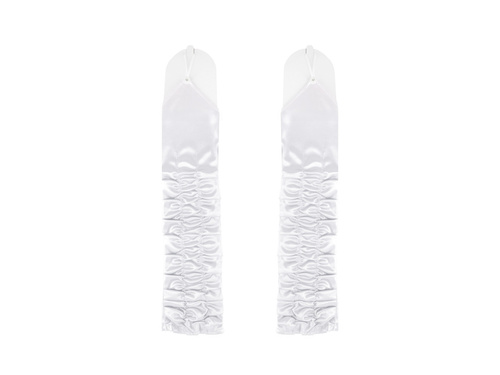 Białe rękawiczki na palec - 37 cm - 1 para