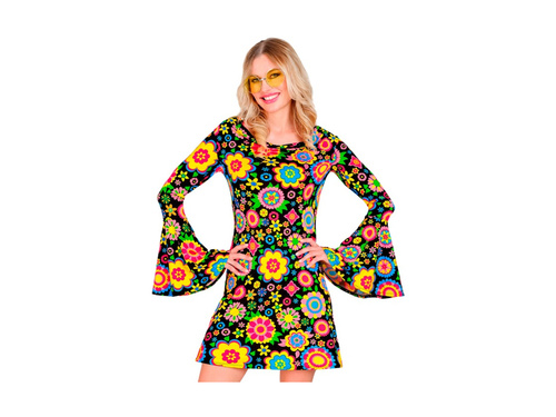 Strój Hipiski z Lat 60. - kolorowe kwiaty