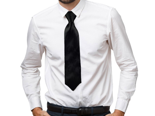 Tie Shiny black - 38 cm