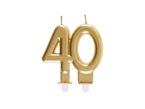 Gold 40th anniversary candle - 7,5 cm - 1 pc.