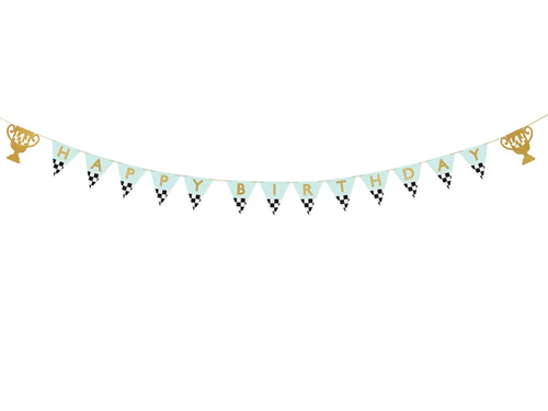 Birthday Cars flag banner - 300 cm - 1 pc.