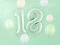 Balon foliowy zielony cyfra 1 - 72 cm - 1 szt.