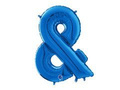 SuperShape Symbol "&" Blue Foil Balloon - 66 cm - 1 pc