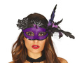 Maska karnawałowa fioletowa z liśćmi