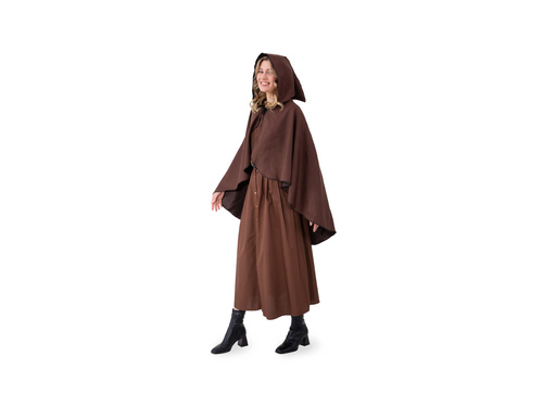 Peleryna z kapturem - brązowa - 90 cm