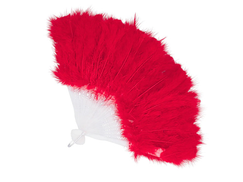 Red feather fan