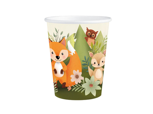 Kubeczki papierowe Leśni przyjaciele - 220 ml - 6 szt.