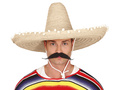 Sombrero meksykańskie słomkowe z pomponikami - 50 cm - 1 szt.