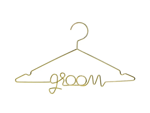 Metalowy wieszak Groom złoty - 1 szt.
