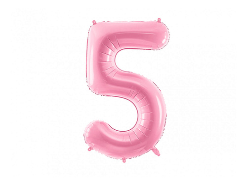 Foil balloon number 5 pink - 86 cm - 1 pc.