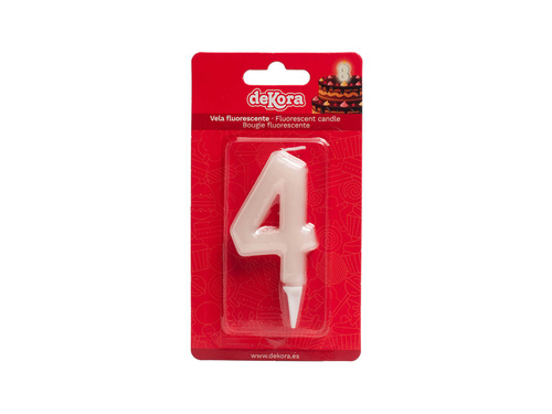 Numeral birthday candle "4" FLUOR - 1 pc