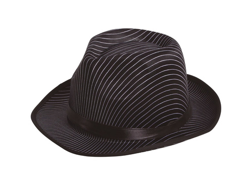 Black gangster hat with ribbon - 1 pc