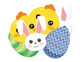 Paper decoration bunny, chick and Easter eggs - 6 pcs