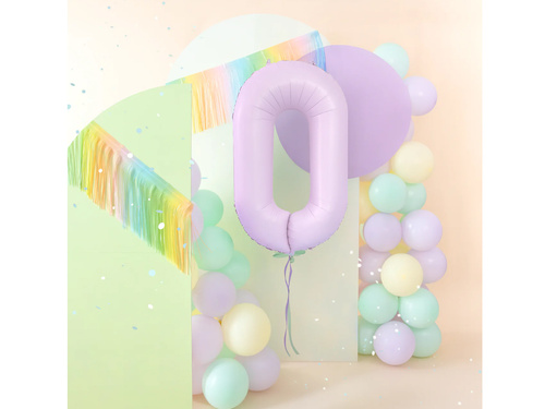 Balon foliowy liliowa cyfra 0 - 100 cm - 1 szt.