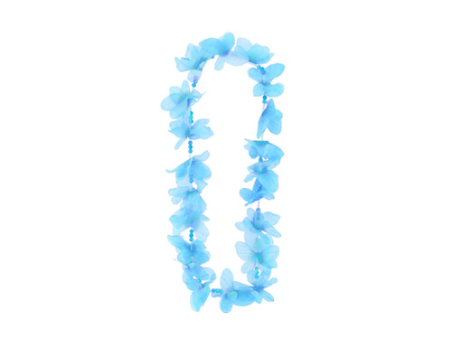 Hawaiian necklace Butterflies blue - 1 piece.