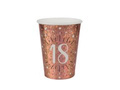 Eighteenth birthday cups 18 Sparkling pink gold - 270 ml - 10 pcs.