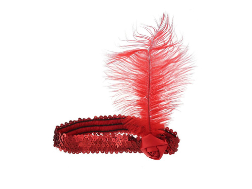 Retro red pen headband with rose - 1 pc.