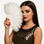 Wachlarz z piór biały - 22 cm - 1 szt.