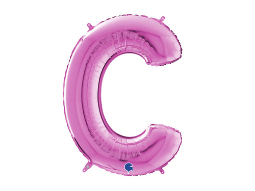 Balon foliowy fuksjowa litera C - 66 cm - 1 szt.