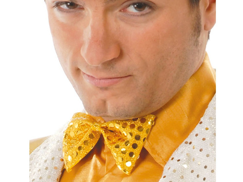Gold bow-tie with sequined - 1 pc