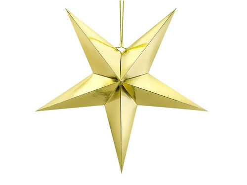 Hanging decoration paper star gold- 70 cm