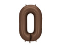 Balon foliowy brązowa cyfra 0 - 86 cm - 1 szt.