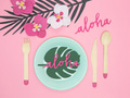 Aloha table business cards - 14,5 x 11 cm - 6 pcs.