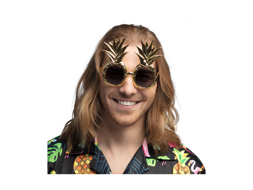 Świecące okulary imprezowe Ananas złote