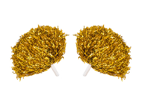 Pompony cheerleaderki metaliczne złote - 2 szt.