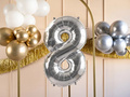 Number 8 silver Foil Balloon - 72 cm - 1 pc