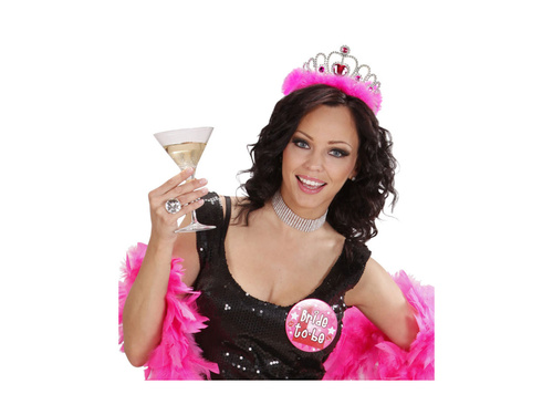 Tiara Girls Night Out z różowymi klejnotami i futerkiem