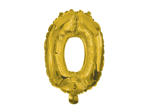 Foil balloon number 0 gold - 33 cm