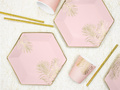 Light pink Leaf plates - 23 cm - 6 pcs.