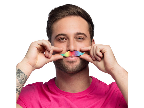 Self-adhesive moustache Rainbow - 6 pcs